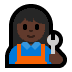 👩🏿‍🔧 woman mechanic: dark skin tone display on Windows